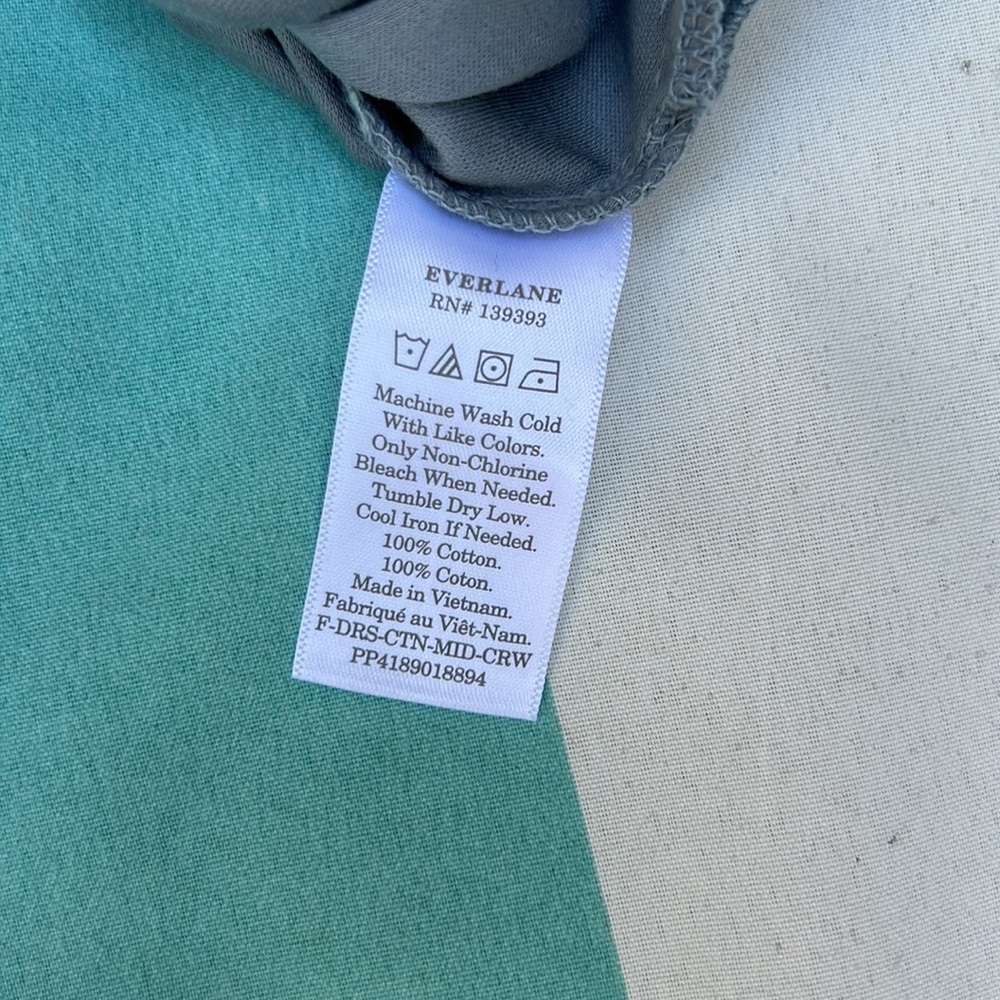 Everlane Lux Cotton Side Slit Tee Dress Faded Sage Size M - Picture 12 of 16